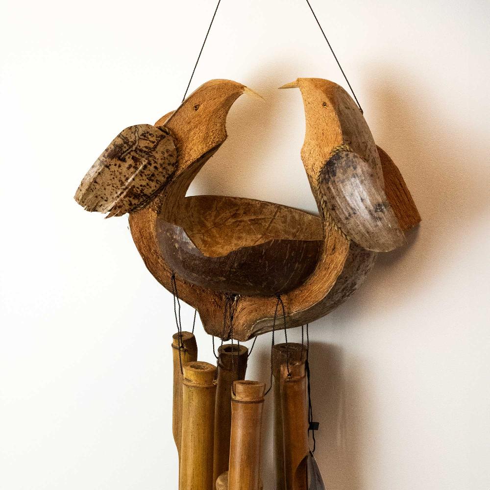 Bamboo Windchime - Natural Finish - Husband & Wife