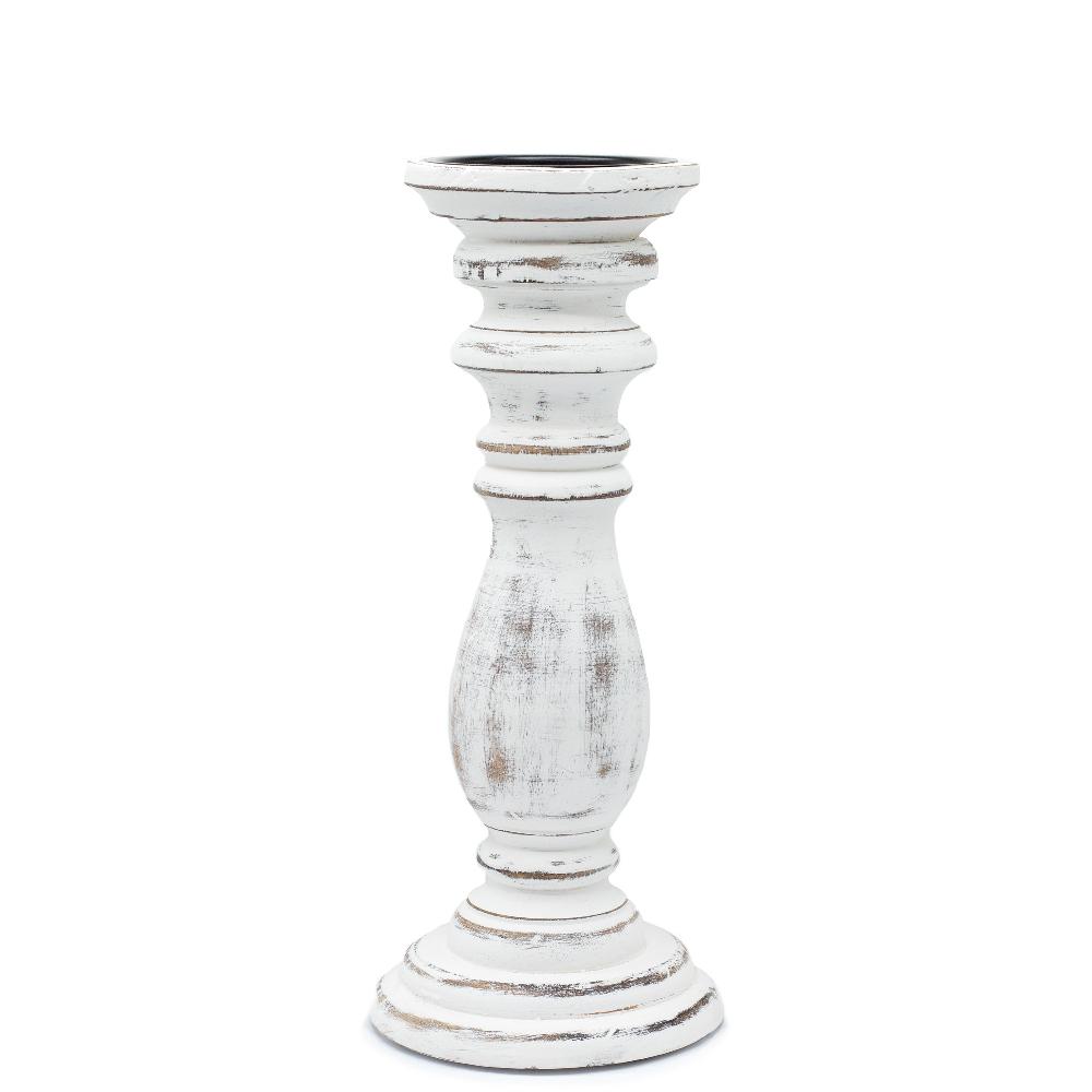 Classic Candle Stand - Whitewash - 30x10cm - Medium