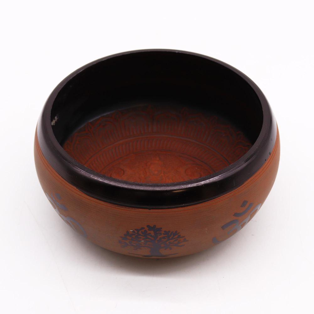 Earth Power Singing Bowl - Clay Om Buddha - 16cm