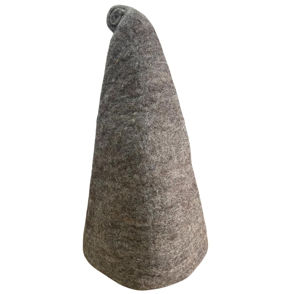 Felted Sauna Wizard Hat - Natural Brown