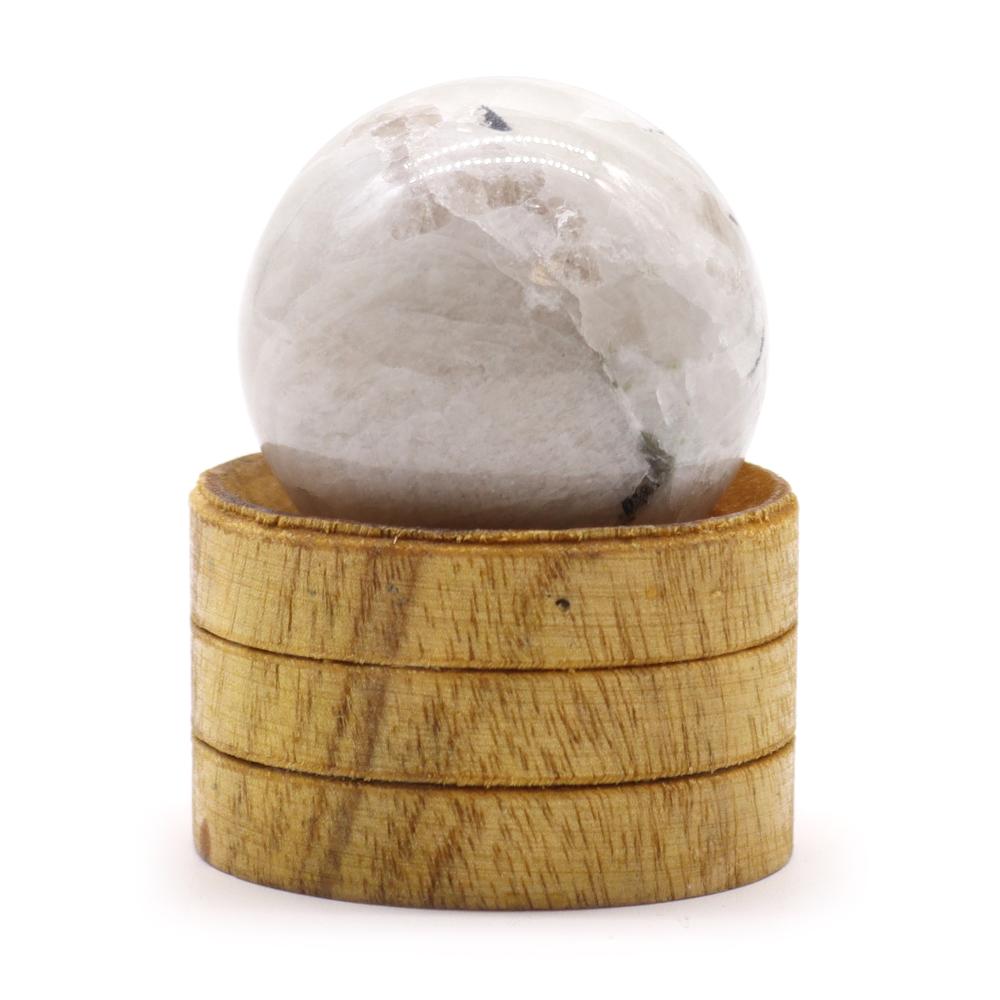 Gemstone Crystal Sphere 40mm - Indian Moonstone with Stand