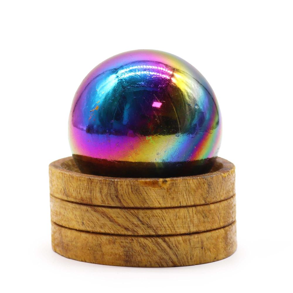 Gemstone Crystal Sphere 50mm - Amethyst Aura with Stand