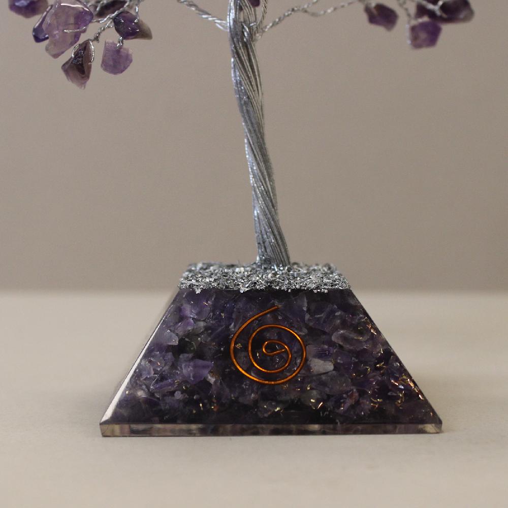 Gemstone Tree With Orgonite Base - 160 Stone - Amethyst
