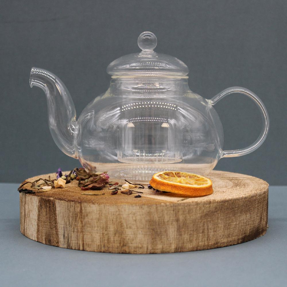 Glass Infuser Teapot - Round Pearl - 800ml - Gift Boxed