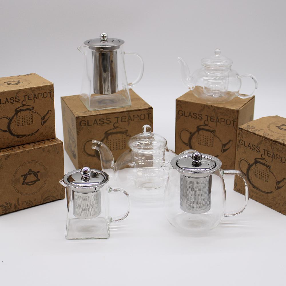 Glass Infuser Teapot - Round Pearl - 800ml - Gift Boxed