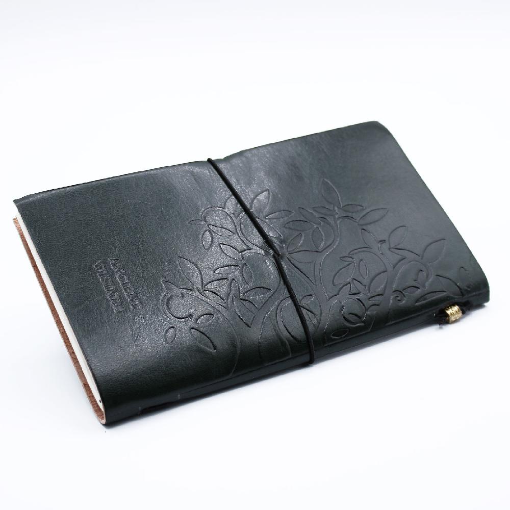Handmade Leather Journal - Tree Of Life - Green (80 Pages)