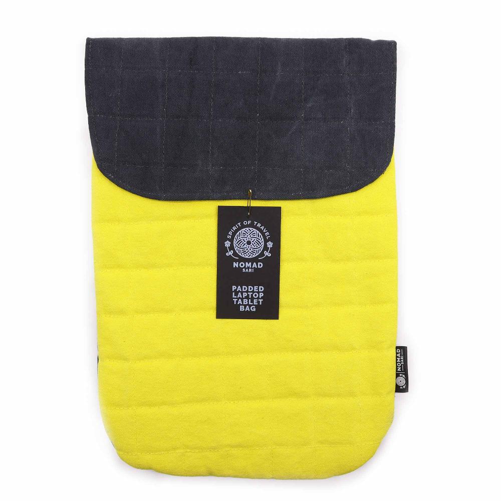 Laptop Padded Pouch - Crazy Yellow - 14oz Stonewash
