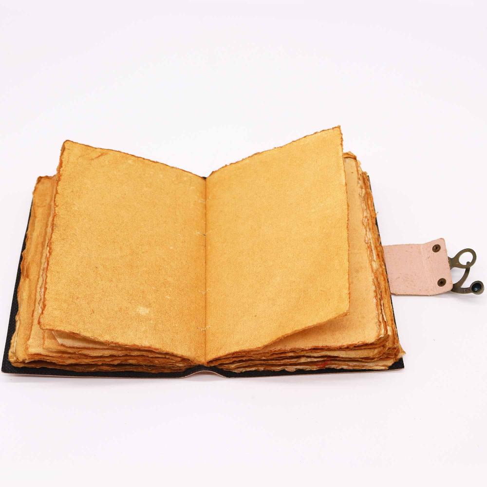 Leather Seven Chakra Colours Deckle-edge Notebook (7x5")