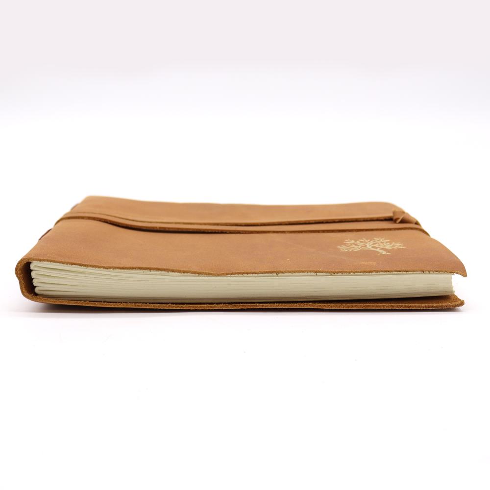 Leather Sketchbook Golden Tree - 144 Pages - 18x23cm