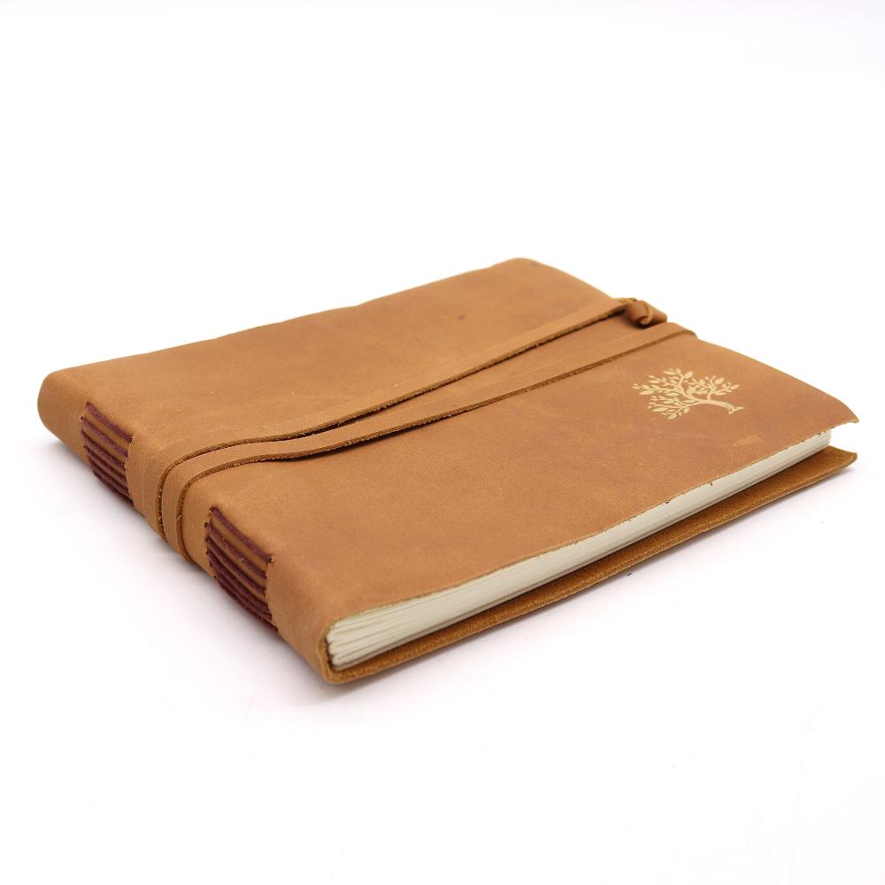 Leather Sketchbook Golden Tree - 144 Pages - 18x23cm