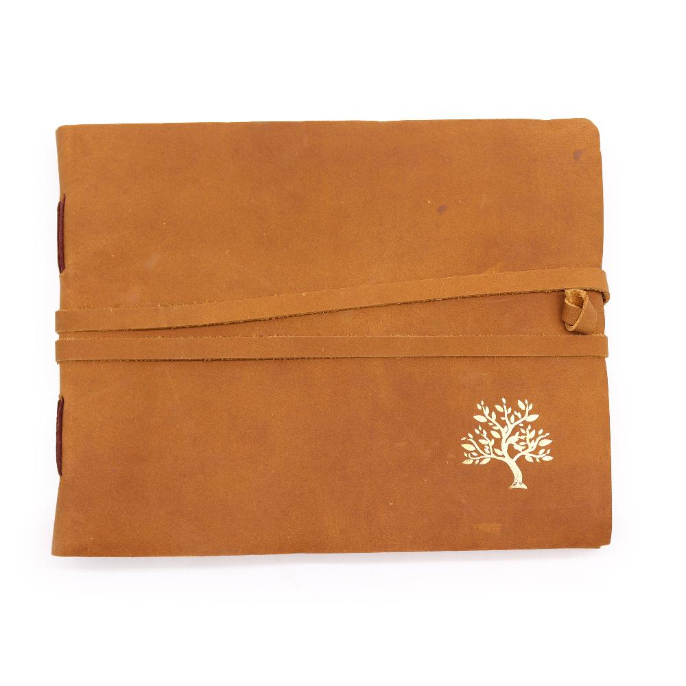 Leather Sketchbook Golden Tree - 144 pages - 18x23cm