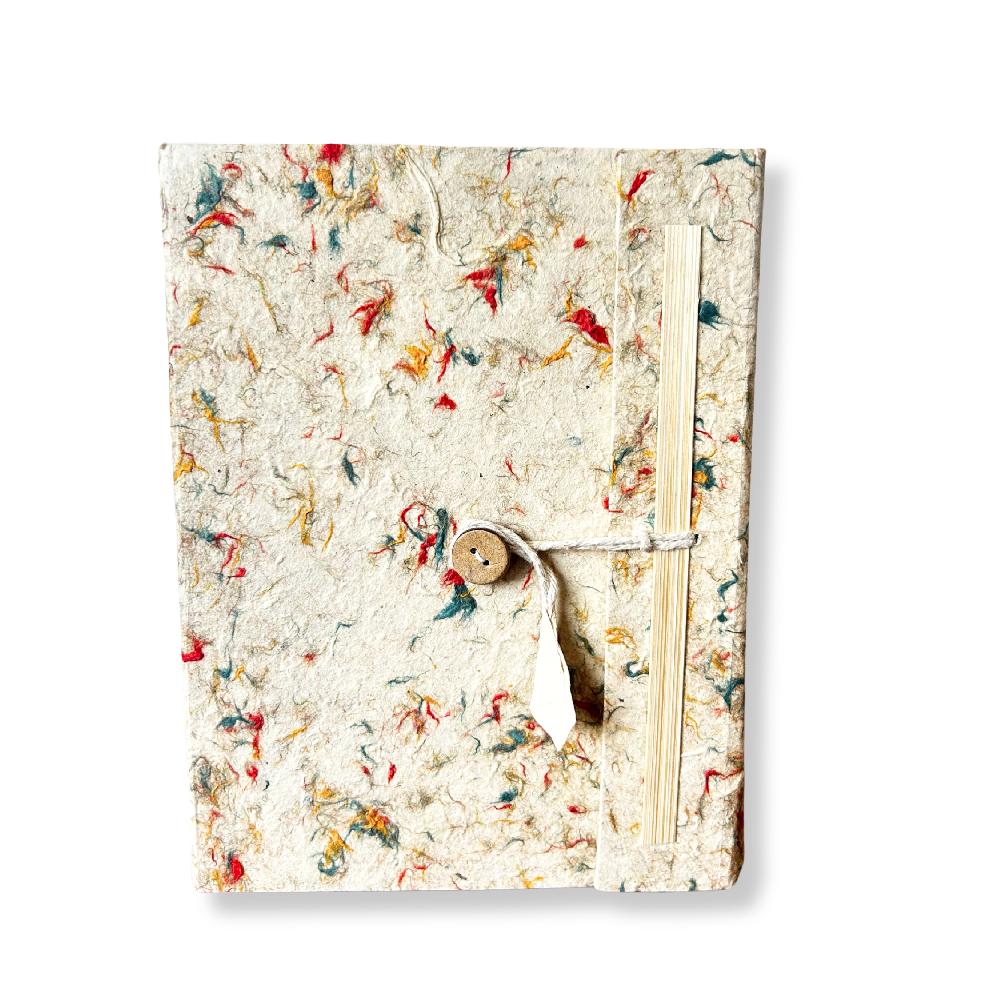 Lrg Lokta Mixed Colour Cotton Notebook (21x15cm) - 45 leafs - inc bookmark