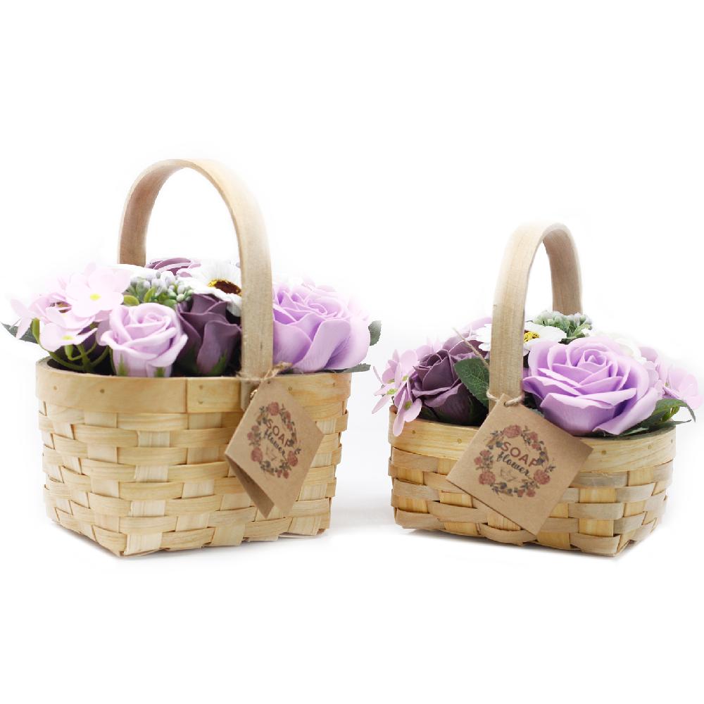 Medium Lilac Bouquet In Wicker Basket