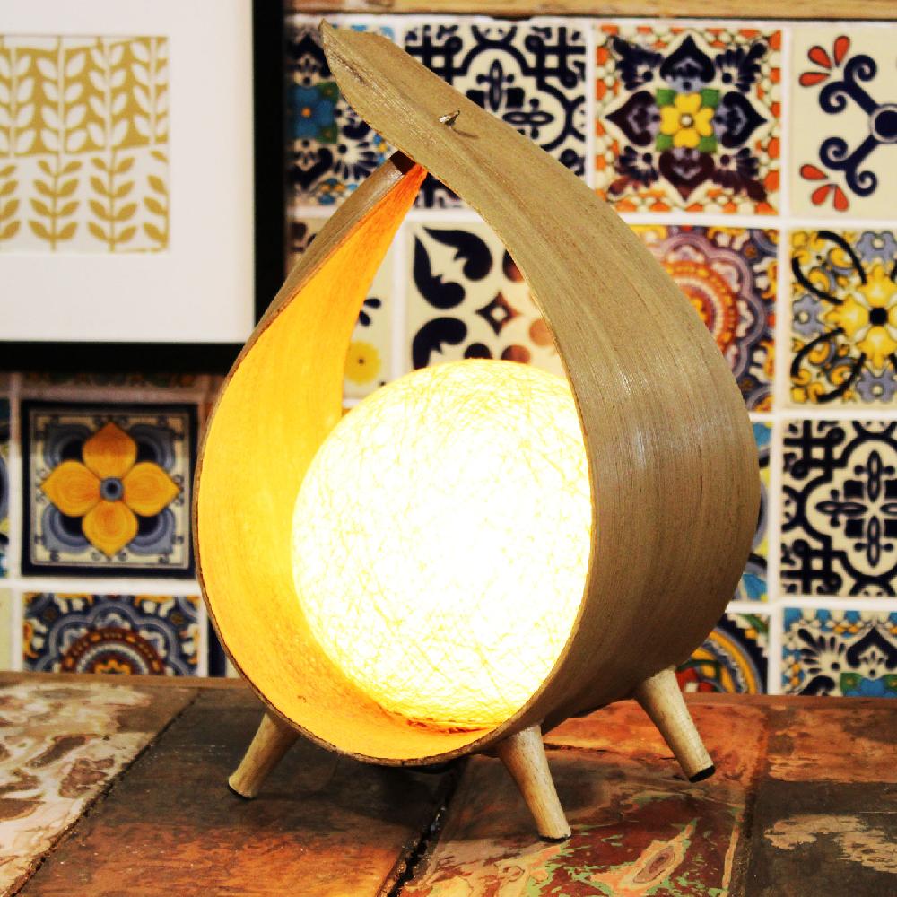 Natural Coconut Lamp UK Plug - Natural Wrapover