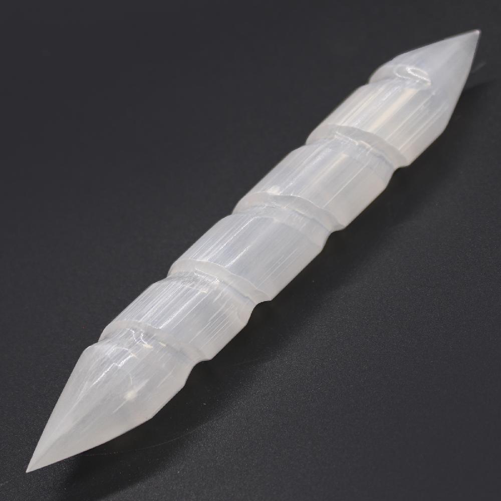 Selenite Spiral Wands - 16 Cm (Point Both Ends)