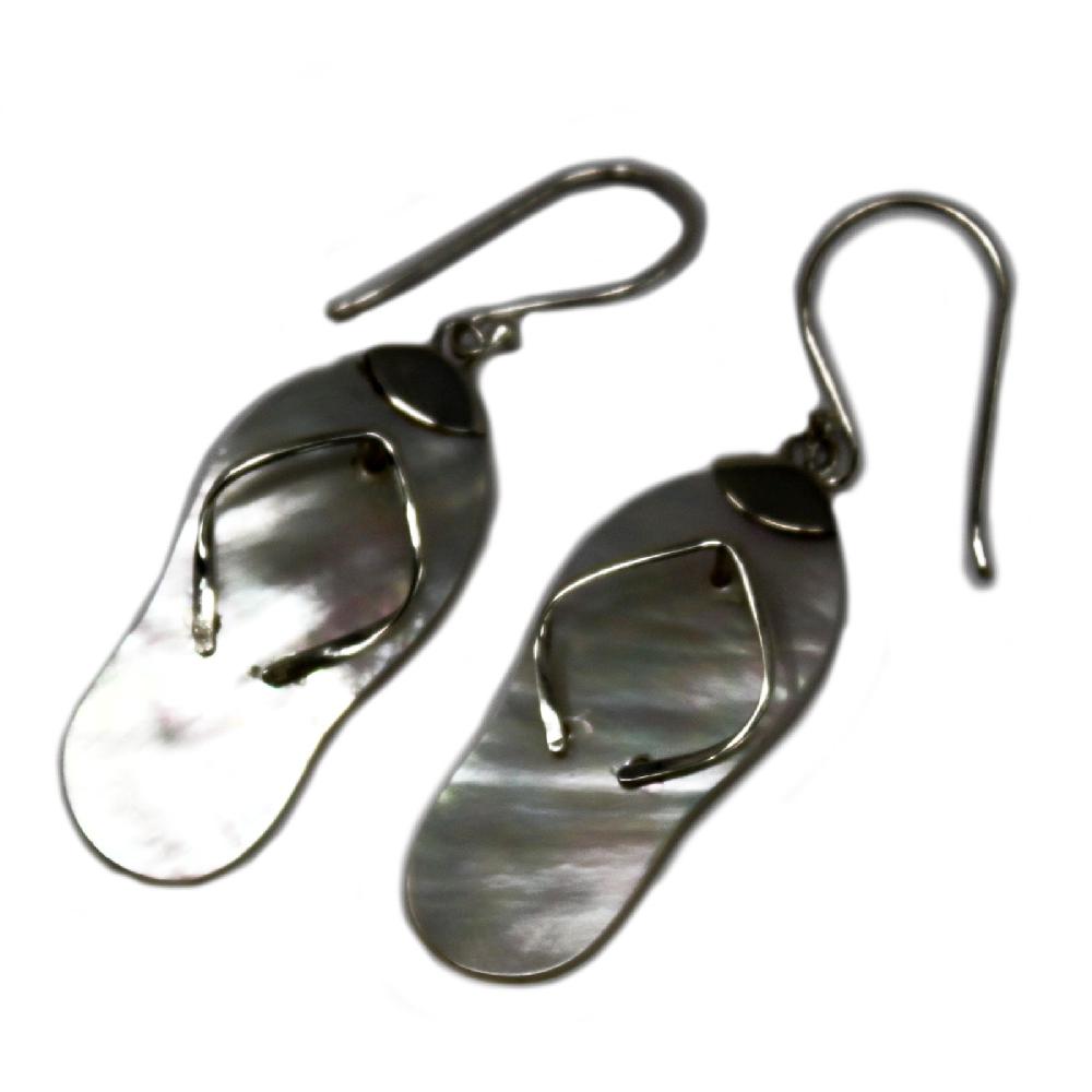 Shell & Silver Earrings - Flip-flops- MOP
