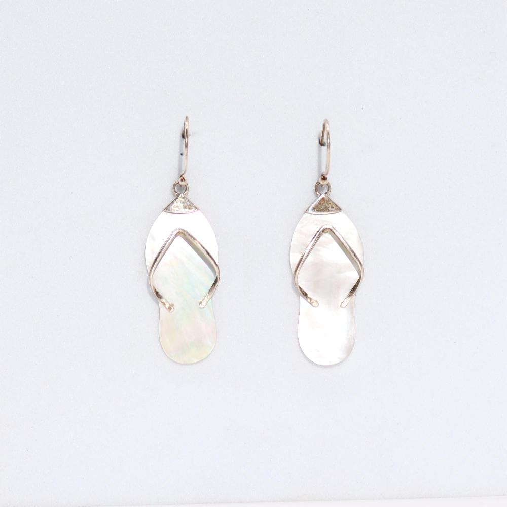 Shell & Silver Earrings - Flip-flops- MOP
