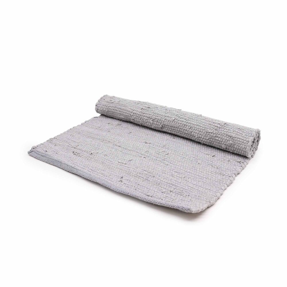 Small Indian Handloom Cotton Rug - 50x90cm - Grey