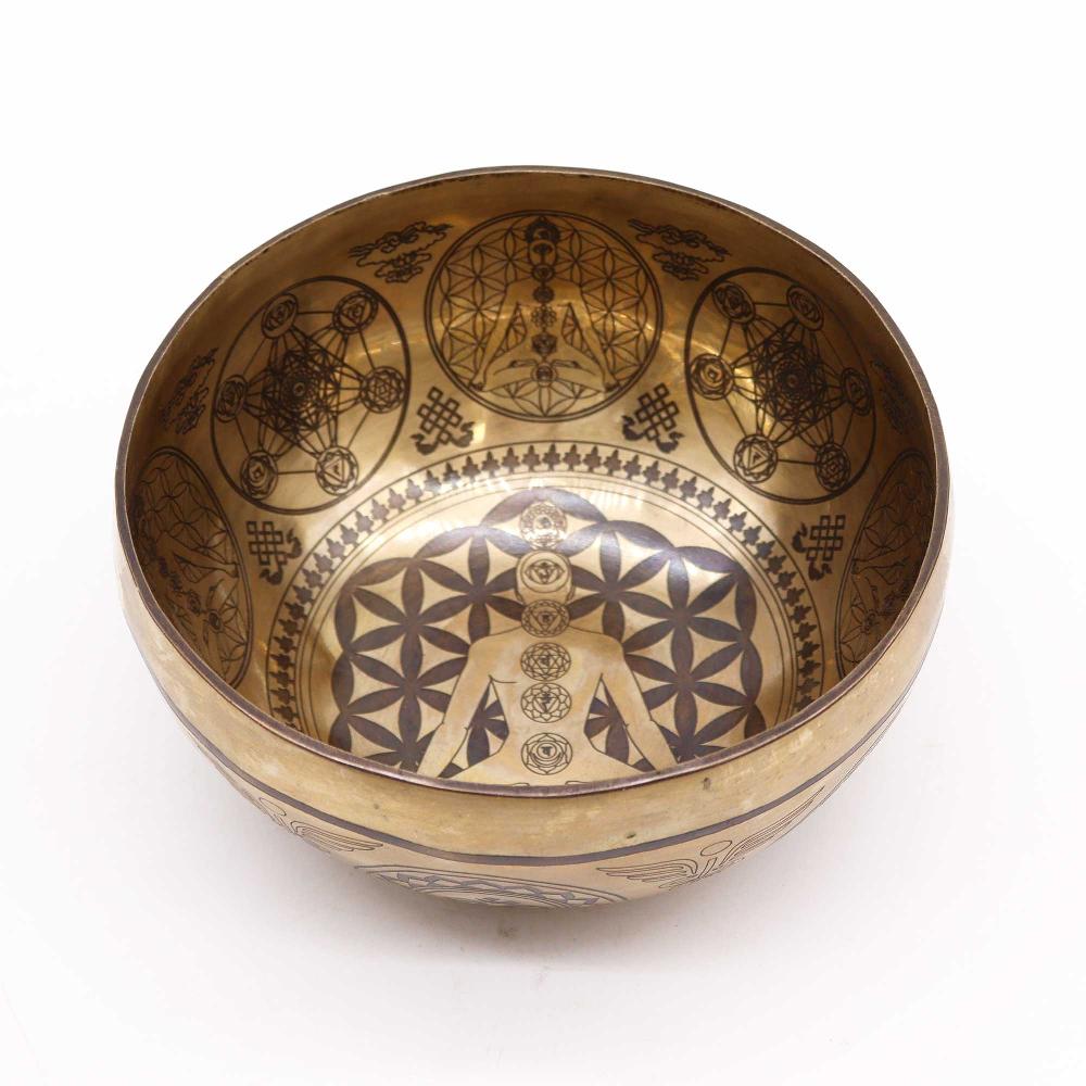 Tibetan Healing Engraved Bowl - 16cm - 7 Chakras