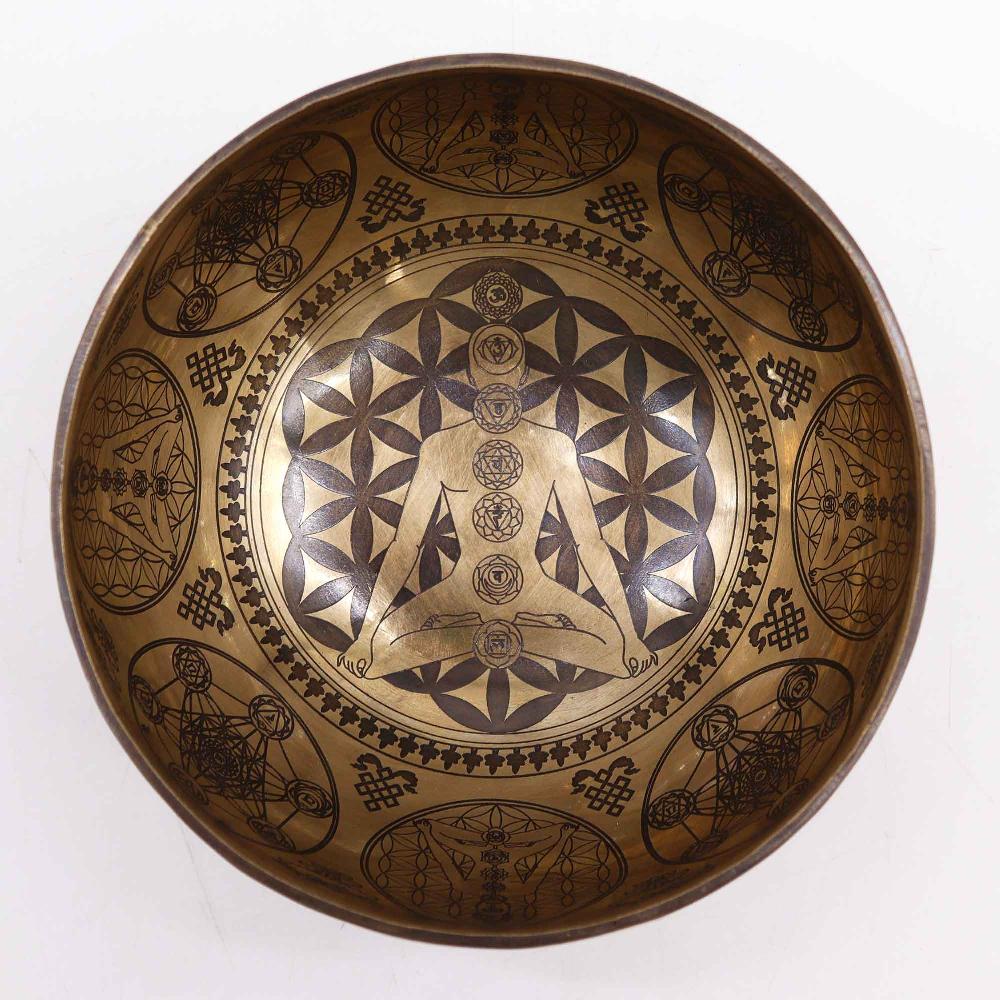 Tibetan Healing Engraved Bowl - 16cm - 7 Chakras