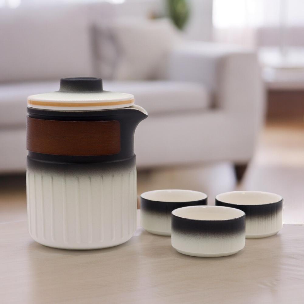 Travel Ceramic Teapot Set - Three Friends - Travel Pack