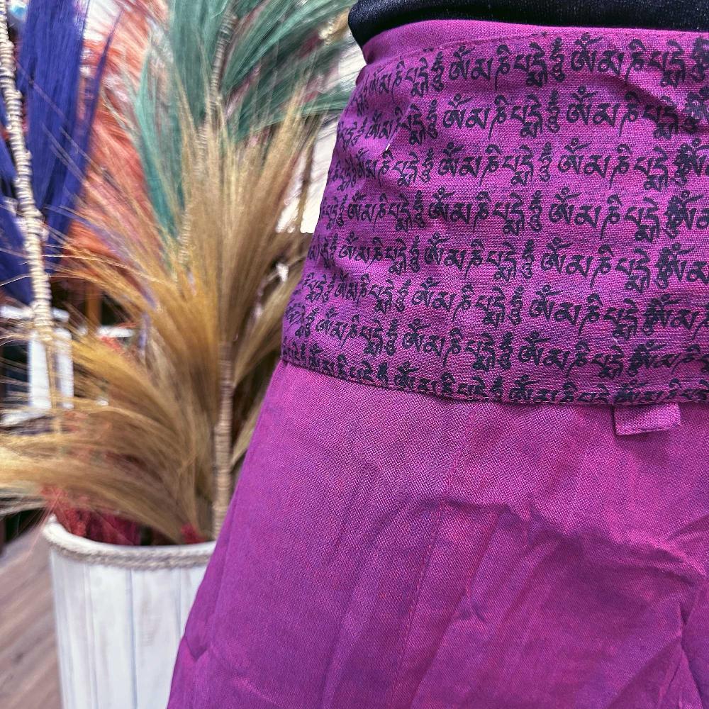 Yoga And Festival Pants - Thai Fisherman Mandala Mantra On Purple